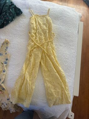 Girls Abercrombie Yellow Eyelet Jumpsuit